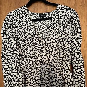 Black and White Peplum Blouse